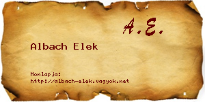 Albach Elek névjegykártya