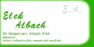 elek albach business card